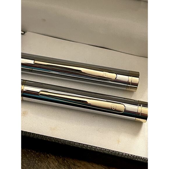 Vintage Pierre Cardin Pen/Pencil Set Classic Retro Chrome Gold - Picture 6 of 8